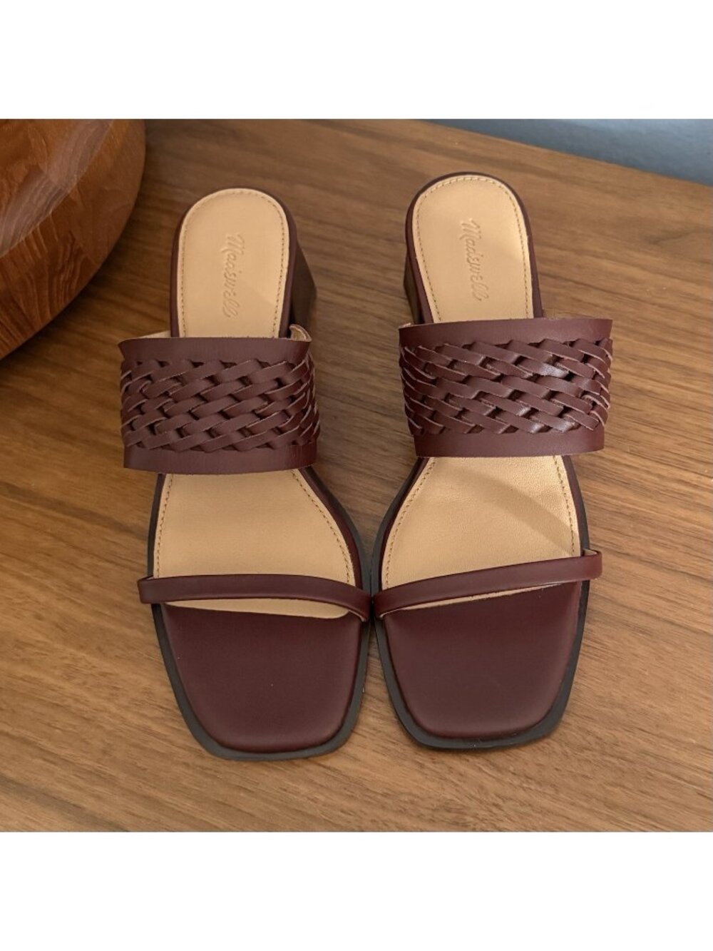 Madewell Roni Keira Woven Block Heel Sandal In Apple Butter